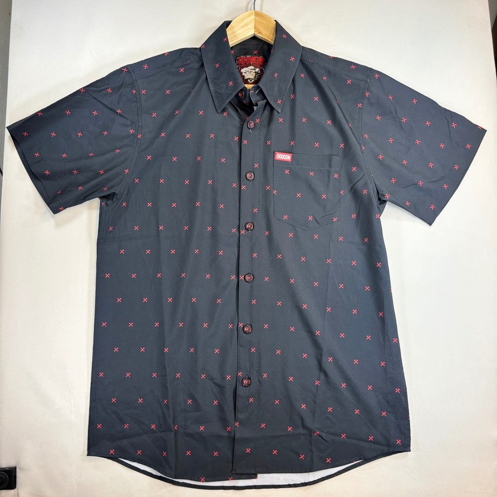 Dixxon Flannel Co Shirt Mens S Black Red Crossed Hammers D Tech Stretch Workwear